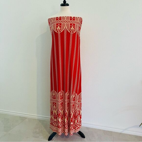 Fantastic Fawn Women's Strapless Maxi Dress in Size Large Boho Made in USA - Picture 1 of 6